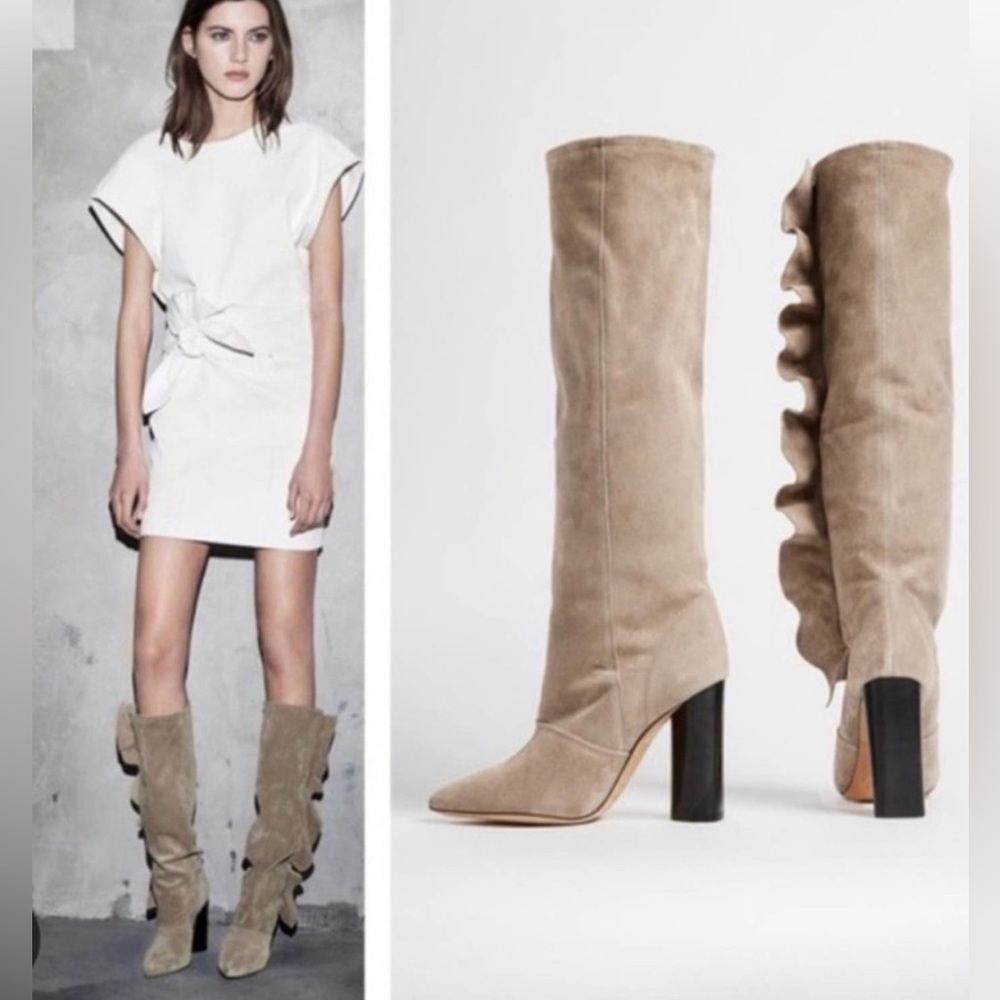 IRO Cidravol suede ruffle boots
